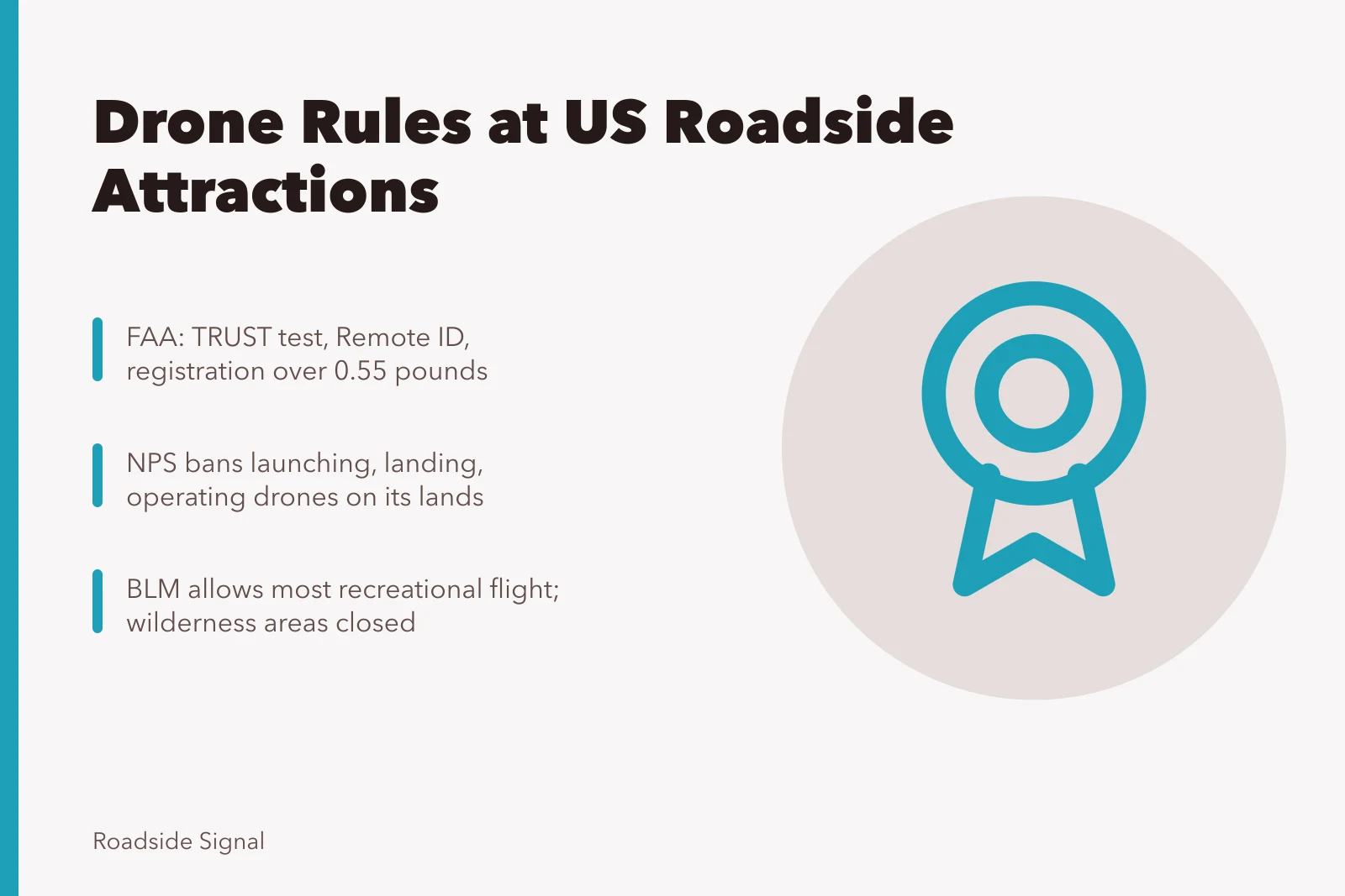 Drone rules for roadside attraction photography across FAA, NPS and BLM lands. Drone and trespass rules for US roadside attraction photography