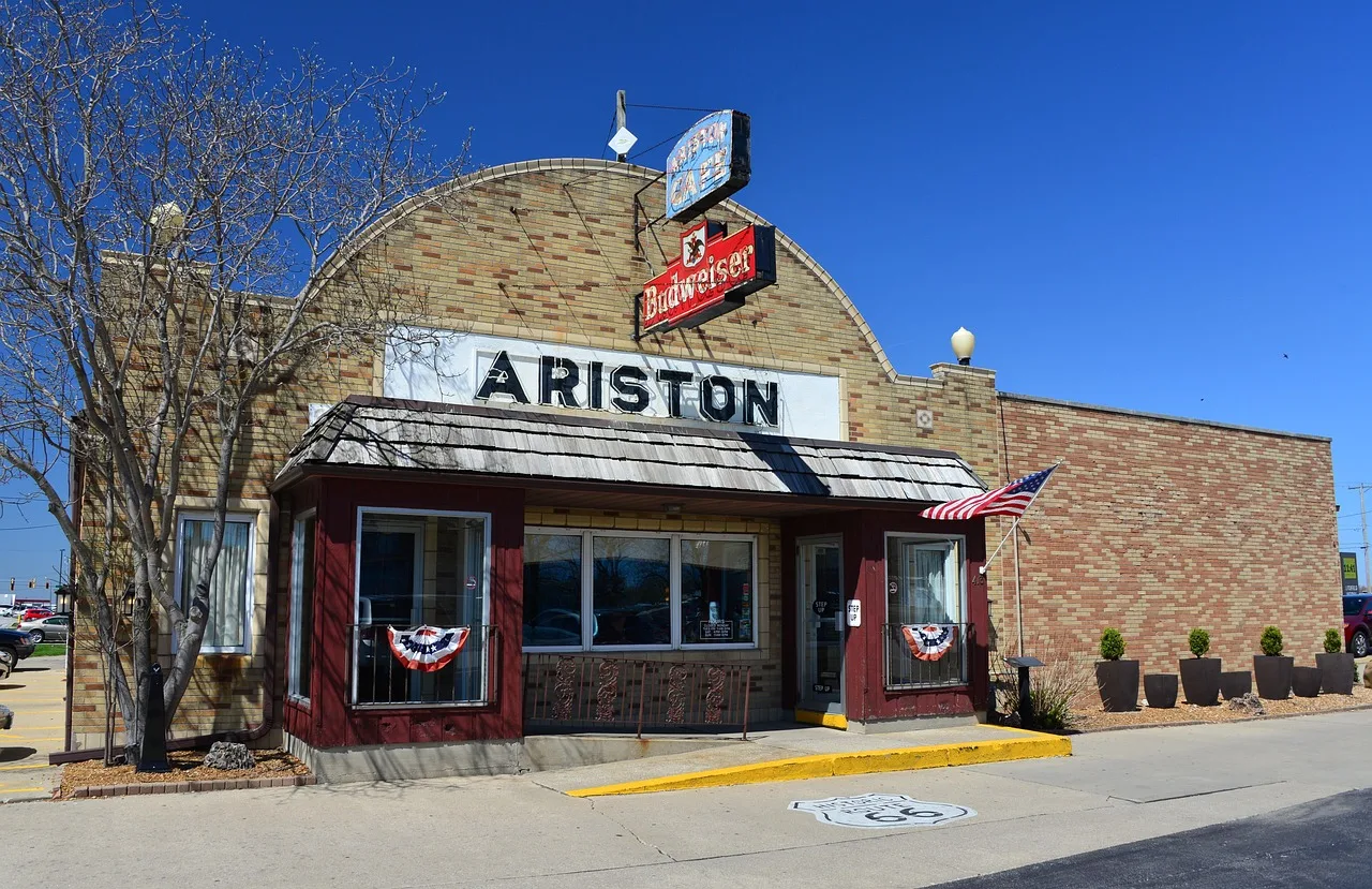 ariston, restaurant, route 66, litchfield, illinois, travel, sign, route, mother, road, historic, 66, structure, vintage, mainstreet usa, tourism, original, highway, drive, american, nostalgic, classic, business. Vintage Highway Signs Businesses Can Save With Documentation