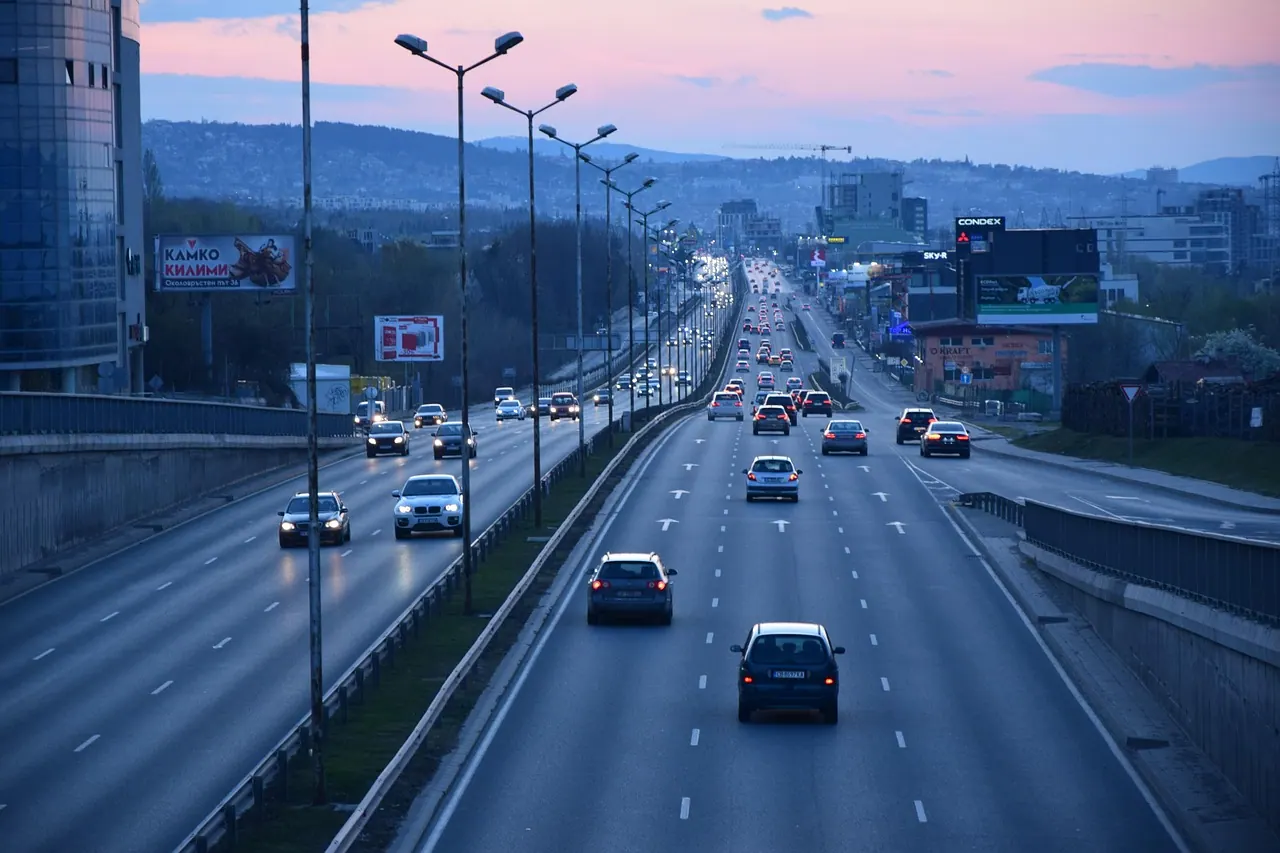 highway, nature, city, cars, traffic, road, urban traffic, urban, twilight, sunset, dusk