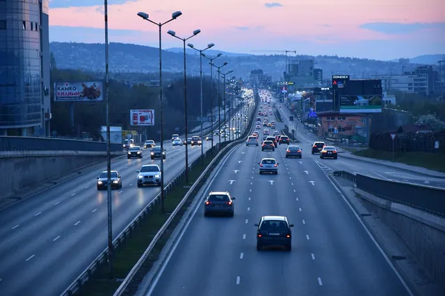 highway, nature, city, cars, traffic, road, urban traffic, urban, twilight, sunset, dusk