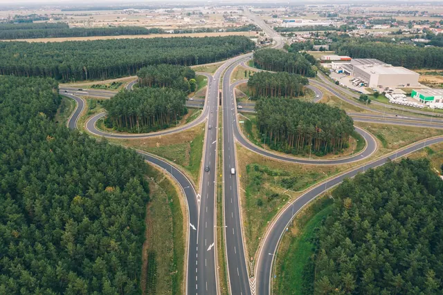 drone, car wallpapers, aerial, highway, crossroad, freeway, motorway, europe, european, poland, logistics, transportation, transport, export, import, poznan, car, drive, trip, road