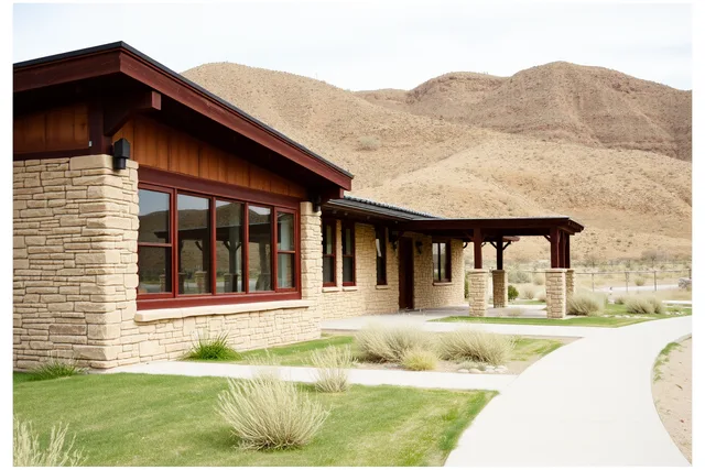 Staffed interpretive center building with accessible parking at a scenic highway stop. A staffed visitor center rescues more roadside trip mistakes than luck does