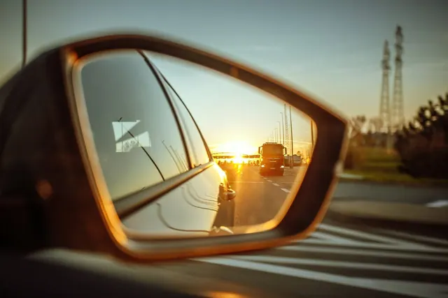 car, travel, transport, the vehicle, car wallpapers, the sun, mirror, nature, sun, sky, twilight, poland, west, route, way, the rays, auto, view, highway, tourism, expedition, hori